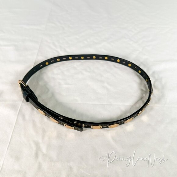 Forever21 Gold Studded 60cm Skinny Belt Size XS/S - Picture 4 of 4
